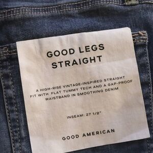 NWT Good American Good Legs Straight Jeans Size 0 High Rise Vintage Straight